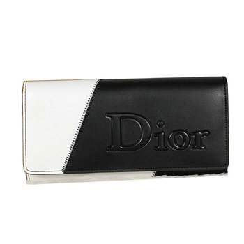 dior bi-fold wallet calfskin 119 black&white